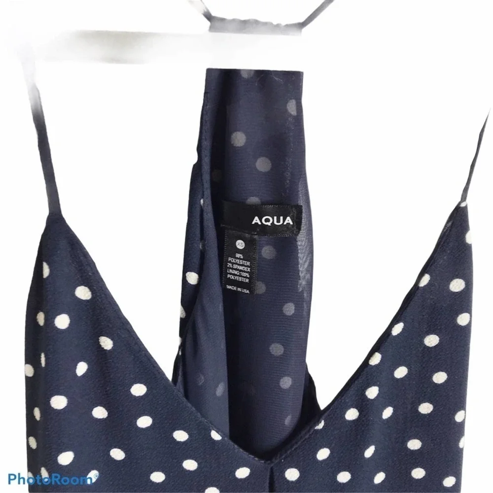 Aqua polka dot racerback midi dress navy blue - Picture 7 of 7